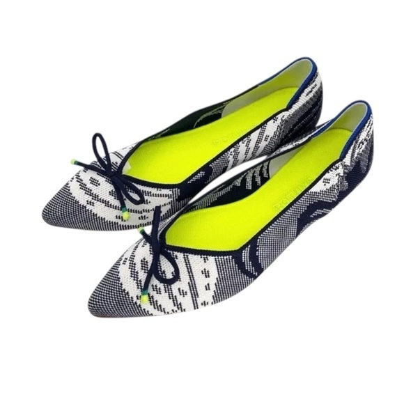 Rothy's Neutral Bow Point Botanical Navy size 10.5 - Picture 1 of 11